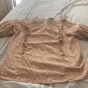 Floral Ruffle Sleeve Women's Top